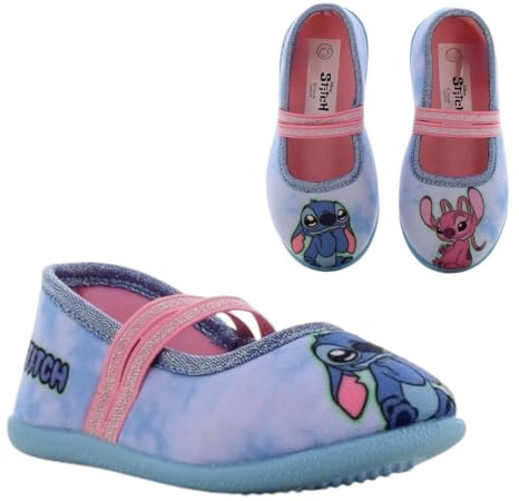 Leomil Lilo & Stitch Hausschuhe Mädchen Ballerina Stitch 29, Ideal für Kindergarten oder Zuhause, Blau