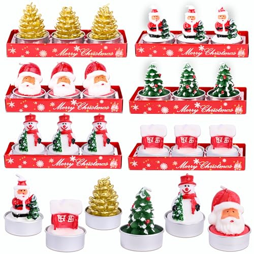 Weihnachtsmann Teelichter Kerzen 18 Stück Handgemachte Zarte Teelicht Kerzen Weihnachten Unscented Teelichter für Weihnachten Home Decoration Geschenke