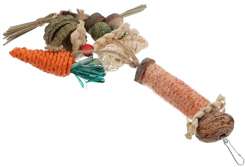 VILLFUL Natürlicher Kaninchen Kauspielzeug aus Maiskolben Zahnpflegender Snack für Haustiere Hängendes Holz-kau Zahnreinigung für Meerschweinchen Hamster und Kleine Nagetiere