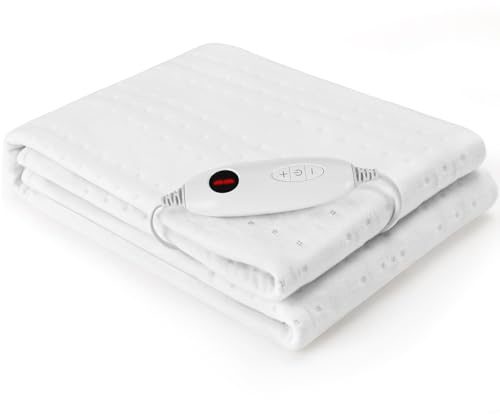 Clevich Wärmeunterbett 100W Wärmebettunterlage Maschinenwaschbar Matratzenheizung für Einzelbettenmit 8 Hour Abschaltautomatik 6 Temperatursstufen Abnehmbarem Controller (193 x 91 cm)