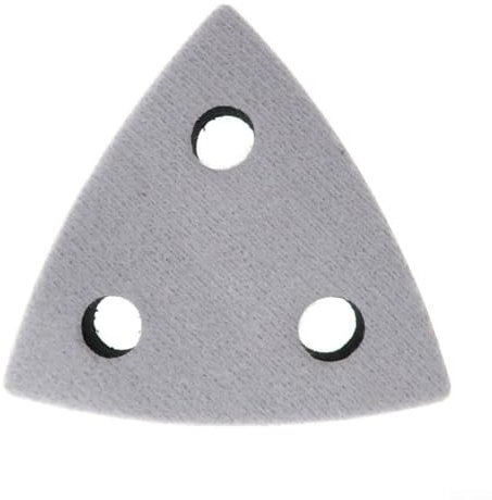 Support pour ponceuse orbitale 80 x 80 x 80 mm en forme de triangle à 3 trous avec interface en mousse souple pour soutenir les disques abrasifs et réduire les vibrations