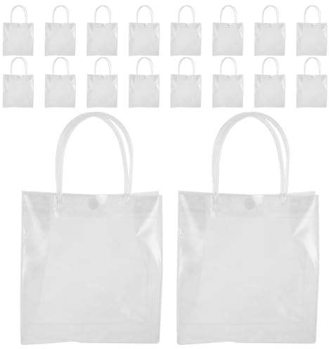 25 Transparente PVC Stück Geschenktüten Griffen mit Hochzeiten | Durchsichtige Tasche, Hohe Transparenz und Stabile Verarbeitung, Passend für Verpackung und Gastgeschenke im Handel