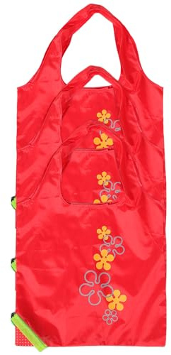 BESPORTBLE Lot de 3 Paquet de Courses Pliables en Polyester Motif Fraise Légers et Réutilisables pour Rangement et Courses en Extérieur Paquet Fourre-Tout Compacts et Écologiques