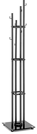 HAKU Möbel Garderobenständer anthrazit, schwarz, Metall, Sicherheitsglas 8 mm - Maße: B 35 cm x H 183 cm x T 35 cm, Style: Modern