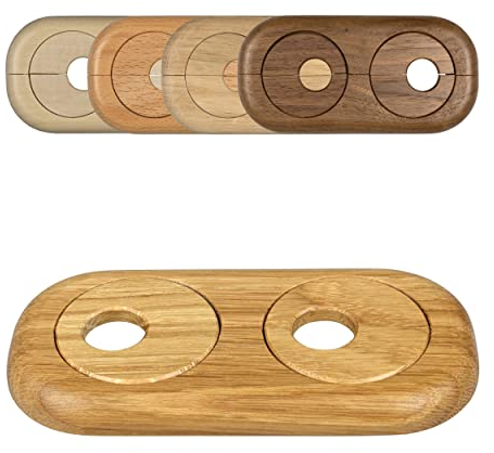 FUX 1 Pc Cache Tuyau Rosace Radiateur 22mm - Rosace Double en Bois de Chêne pour Coffrage