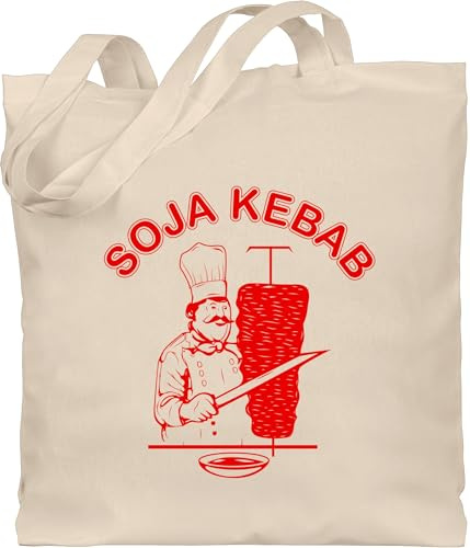 Shirtracer - Baumwolltasche - Karneval & Fasching - Taschen - Soja Kebab Logo Vegan I Vegetarisch