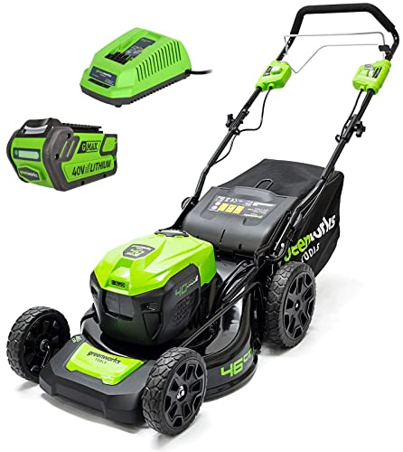 Greenworks Tondeuse tractée 40V - Coupe de 46cm - 1 Batterie 4,0Ah - 1 Chargeur - GD40LM46SPK4x
