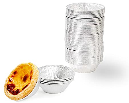 Utoolmart Stampi per crostate usa e getta, 250 pezzi per torte, tortiere in alluminio per cottura, crostate, torte quiche, budino al caramello, ecc., argento