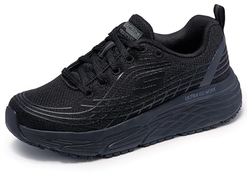 Skechers Women's Work Relaxed Fit Max Cusioning Elite Sr Outsole, Black, 8