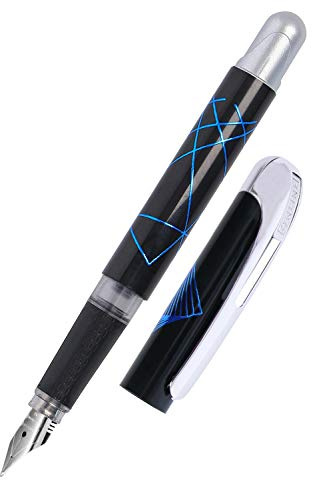 Online 12532/3D - College Virtual Blue, Patronen-Füller, Standard-Tintenpatronen, hochwertige Iridium-Feder M, ergonomisches Softtouch-Griffstück, Metallclip, 1 Stück