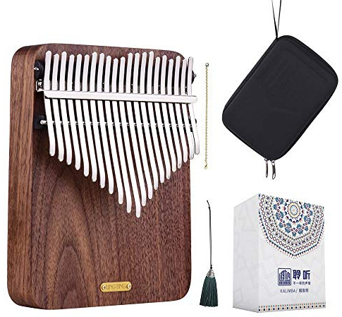 LingTing Kalimba LT-K21W 21 Tasten Kalimba Mbira Daumenklavier, Geschenk für Kinder und Erwachsene, Anfänger(Regenflüster)