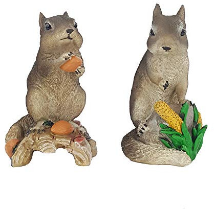 IM Eichhörnchen 2er Set Gartenfigur Gartendekoration Wald Garten Dekoration Squirrel Wildlife