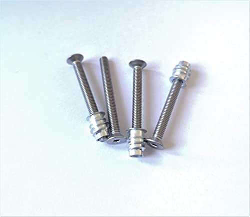 Nectite Gitarrenhals-Gewindeeinsätze & Schrauben Kit – Hex/Inbus – M4 × 40mm für Fender-style Bass, 4er Set mit Einbauwerkzeug – Halsbefestigung für Fender Stratocaster & Telecaster