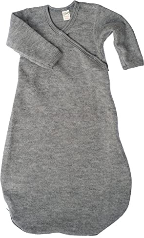 Lilano, Merino Wickelsach mit 2-Wege Reißverschluss Uni, 100% Wolle (kbT) (Grau, 74-80)
