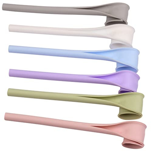 6pcs Pailles de silicone réutilisables, paille de boisson pliable détachable, cuisine facile à nettoyer BPA non toxique de paille flexible garniture à boissons