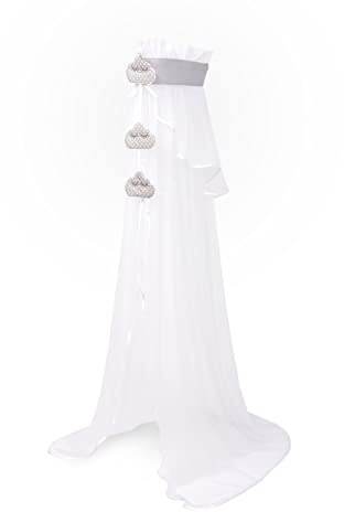 Amilian Babybett Himmel Baldachin Kinderzimmer Himmel für Babybett Betthimmel Babybett für Baby Zimmer Stubenwagen Babywiege Kinderbett Kinderzimmer Deko Baldachin Bettvorhang Chiffonhimmel