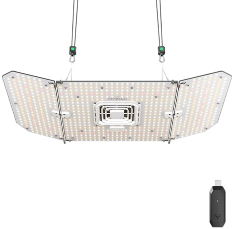 VIVOSUN AeroLight Wing AW200SE, LED Grow Lampe 200W mit Integriertem Zirkulationsventilator & GrowHub Controller E25, Pflanzenlampe Kompatibel mit App & GrowHub Controller E42A für 90x90cm Growzelt