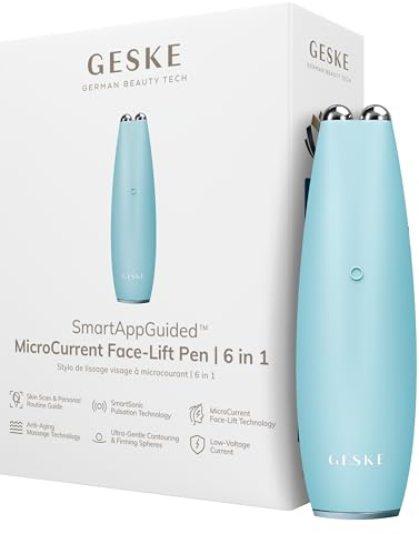 GESKE | SmartAppGuided™ MicroCurrent Face-Lift Pen | 6 in 1 | Skincare Tool mit Mikrostrom | Anti Aging Device | Gesichtsstraffung | Junge Haut ohne Falten | Gerät für das Gesicht | SmartAppGuided™ | Anti Aging Device | Gesichtsstraffung | Junge Haut ohne Falten | Gerät für das Gesicht