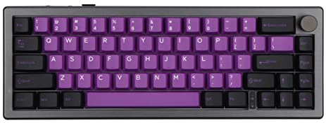 EPOMAKER EK68 - Tastiera meccanica Gasket NKRO al 65%, con batteria da 3000 mAh, retroilluminazione RGB per ufficio, casa, Win/Mac (Black Purple, Gateron Pro Yellow)