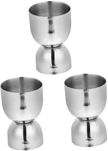 ULTECHNOVO 3pcs Cocktail Bar Essentials Precision Shot Cup Heavy Weighted Stainless Steel Ergonomic Design Dishwasher Safe for Home