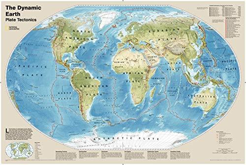National Geographic Maps: The Dynamic Earth, Plate Tectonics Wall Map - 92 x 61 cm - Front Lamination