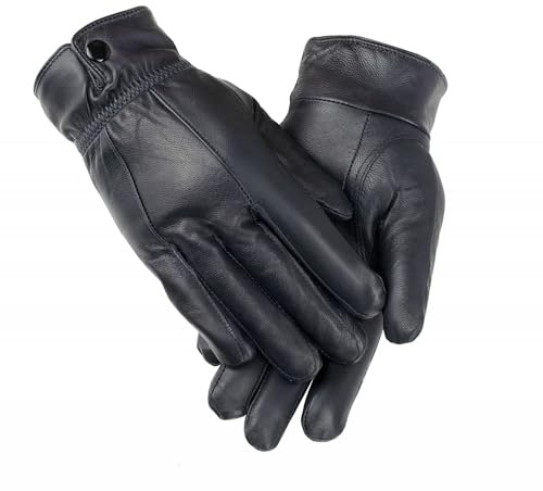 Woodland Leathers Damen-Lederhandschuhe, extra weiche und warme Damen-wasserdichte Handschuhe (TouchScreen Schwarz, ML)