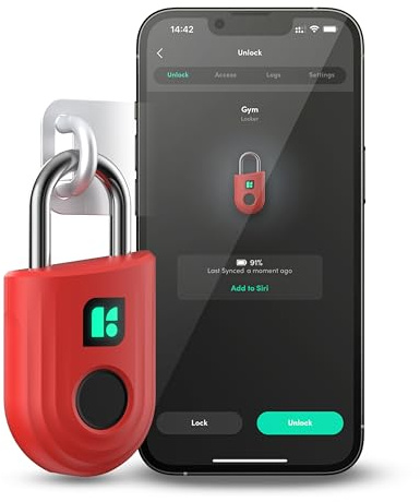 Cadenas empreinte digitale Padlock Lite Red
