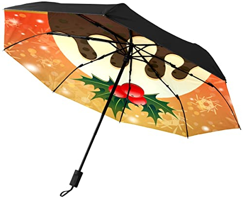 GISPOG Parapluie pliable automatique pour dessert, Noël, étanche, compact, soleil et pluie, 1 couleur, taille unique