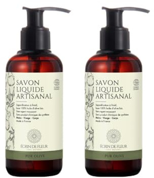 Écrin de Fleur - Bio Handgemachte Flüssigseife Zertifiziert 2er-Pack (Olive 2x250ml)