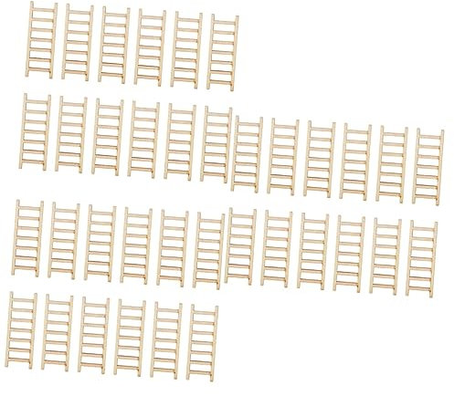 Housoutil 3 Sets Dekorative Holztreppen Simulationsleiter Für Miniaturhaus Und Landschaftsmodell 20 Stück * 3