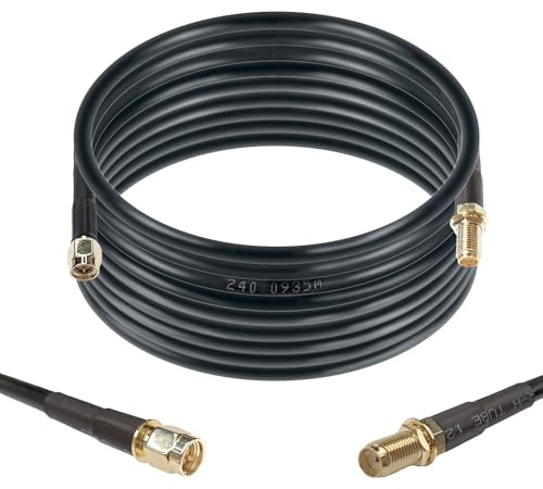 Maswell LMR240 Equivalent 5m SMA Male to SMA Female Coax Extension Cable, 50 Ohm Low Loss Coax Coaxial Cable with SMA Connectors for 5G/4G/3G/LTE/WiFi/RF/ADS-B/Radio/Ham/Cellular Extension Cable