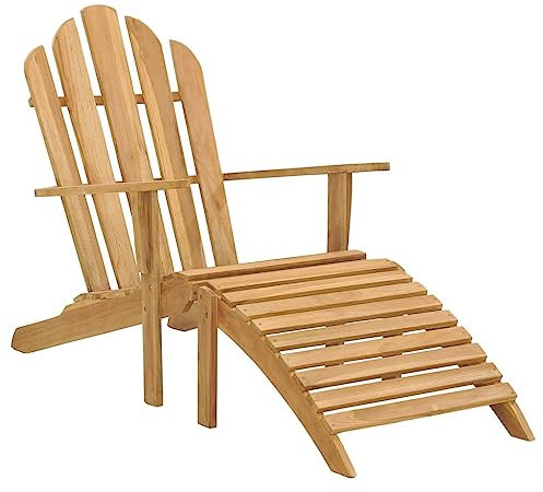 Möbelsets-Adirondack Stuhl mit Fußstütze Teakholz massiv