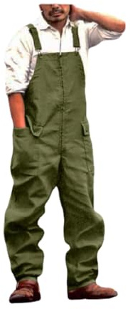 CLSSLVVBN Streetwear professionnel pour hommes, salopette polyvalente et élégante pour le travail, jean en Polyester réutilisable et lavable à la mode pour hommes, Armée verte, XL