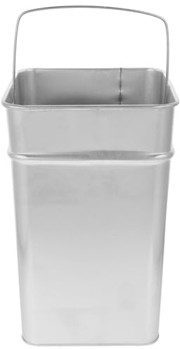 MAGICLULU Cubo De Basura Para Exterior Rectangular 31x20x20 Cm De Acero Inoxidable Resistente Corrosión Asa, Contenedor Metálico Multiusos Para Jardín y Cocina