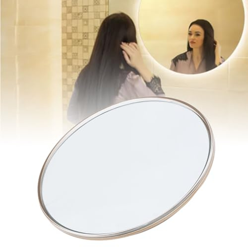 30x Magnifying Makeup Mirror with 3 Suction Cups, 6-Inch Adhesive Bathroom Shower Mirror, Ideal for Applying Makeup and Shaping Eyebrows, Compact Travel Makeup Mirror
