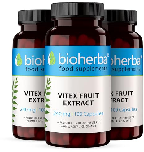 Vitex 240 mg Chasteberry Supplement for Women, 300 Capsules from BIOHERBA | Traditional Formula, Monthly Balance Support