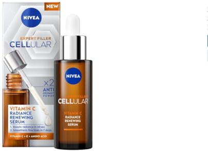 NIVEA Cellular Expert Filler Vitamin C Radiance Renewing Serum (30ml), Anti-Ageing Vitamin C Serum to Smooth Fine Lines and Wrinkles, Face Serum that Protects Against Sun Damage and Pollution