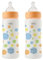 Chicco Set de 2 Biberones Perfect Easy Flujo Rápido, Biberón Anticólico, Reduce la Regurgitación y la Irritabilidad, Biberón de Plástico de 330 ml, Set de Regalo, Pack Ahorro, 4 Meses+, Bebé Niño