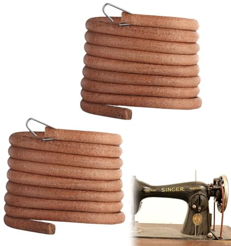 Huybaa 2PCS Lederriemen mit Haken 183 cm,keilriemen,kompatibel mit nähmaschine Singer, (6MM),Lederriemen meterware