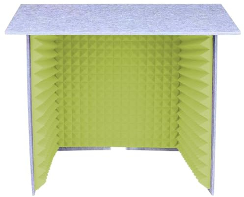 JTWWDM Cabina Insonorizzata, Cabina di Isolamento Portatile, Microfono Pieghevole, Studio Registrazione Fai da Te, Copertura Acustica da Tavolo per Podcast Canto e Giochi,Giallo,31.4in