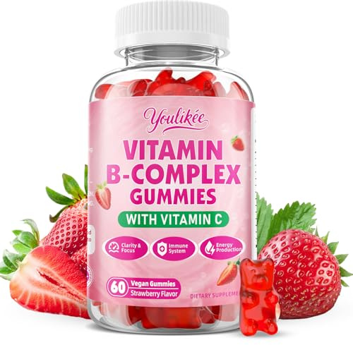 Vitamin B-Complex Gummies for Women & Men, Strawberry Flavor, 60 Count