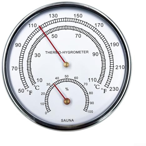 2 In 1 Sauna Fahrenheit Thermometer Hygrometer, Wall Mounted Sauna Thermometer Hygrometer, For Saunas, Hotels, Homes, Schools, And Hospitals