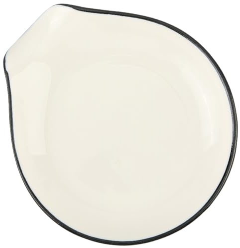 CRASPIRE Reposacucharas Pequeño Cerámica Blanca con Forma Lágrima 394 x 346 Pulgada Porcelana Lisa Encimera Utensilios Cocina Organizador Cucharas Juego Accesorios Mostrador Cafetería Hogar Cocina