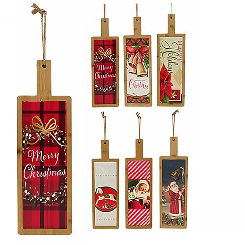 Tagliere in Legno e ceramica decori Natalizi 42x13 Antipasti Salumi Formaggi Idea Regalo Decorazione per la Tavola di natale Feste