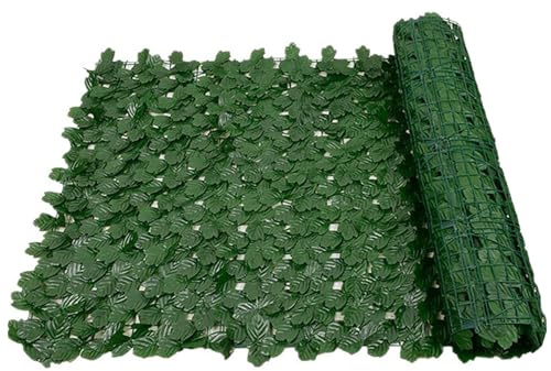 Monetais Rankgitter mit künstlichen Blättern, 3, 3 x 9, 8 Fuß Flexibles künstliches Rankgitter aus Kunststoff, naturgetreue Gartengitter, schneidbarer Sichtschutzzaun für Garten, Balkon, Außenbereich