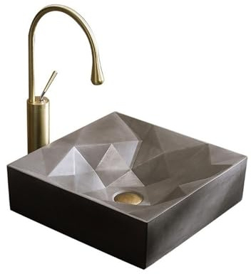 Lavabo de baño de hormigón para exteriores, elegante lavabo para balcón y uso doméstico, lavabo duradero para baños y fregaderos de recipientes, diseño moderno