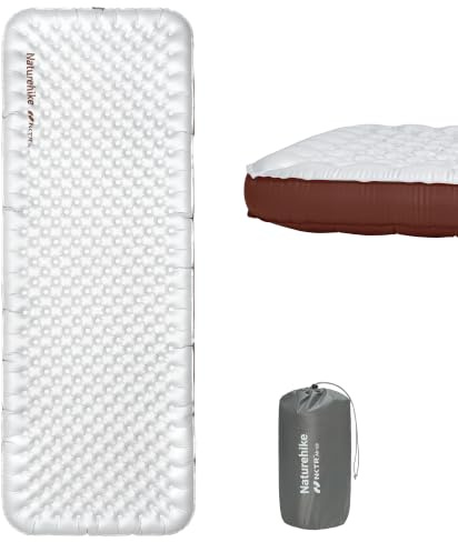 Naturehike Thermal 5,8 R- Wert Camping Isomatte with Seitenwände, 4 Jahreszeiten 9cm Dick Ultralight Selbstaufblasend Isomatte für Camping, Wandern, Klettern, mit aufblasbarer Tasche