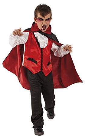 Rubies Disfraz Conde Drácula para niños y niñas, Chaleco con camisa con chorrera, pantalones y capa, Vampiros, Murciélagos para cosplay y fiestas