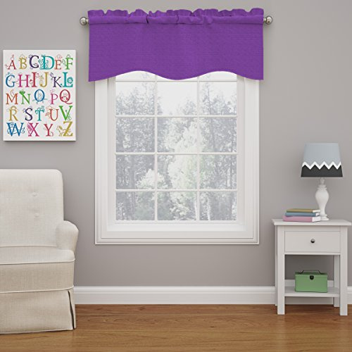 Eclipse Kendall Moderner Querbehang mit Faltenvolant für Küche oder Bad, Polyester, violett, 42 x 18