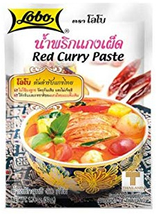 Pasta de Curry Rojo Tailandés 50 g Pack 3 Sobres Concentrado Aromático Picante para Curry Thai, Wok, Sopas, Marinados y Salsas con Leche de Coco